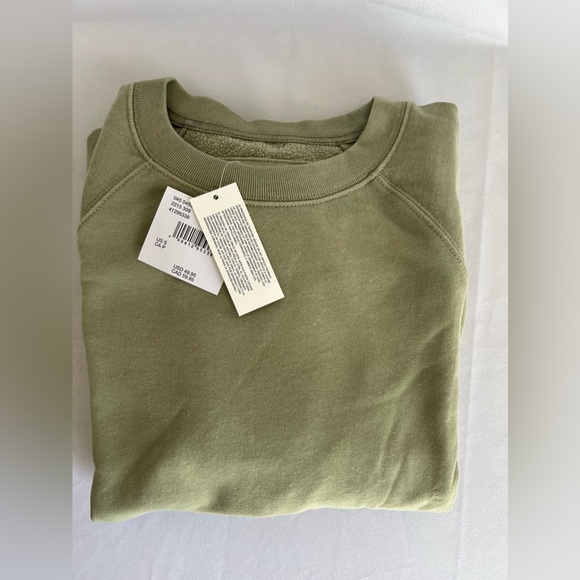 American Eagle AE Oversized Crew Neck Sweatshirt Olive S - Picture 5 of 7